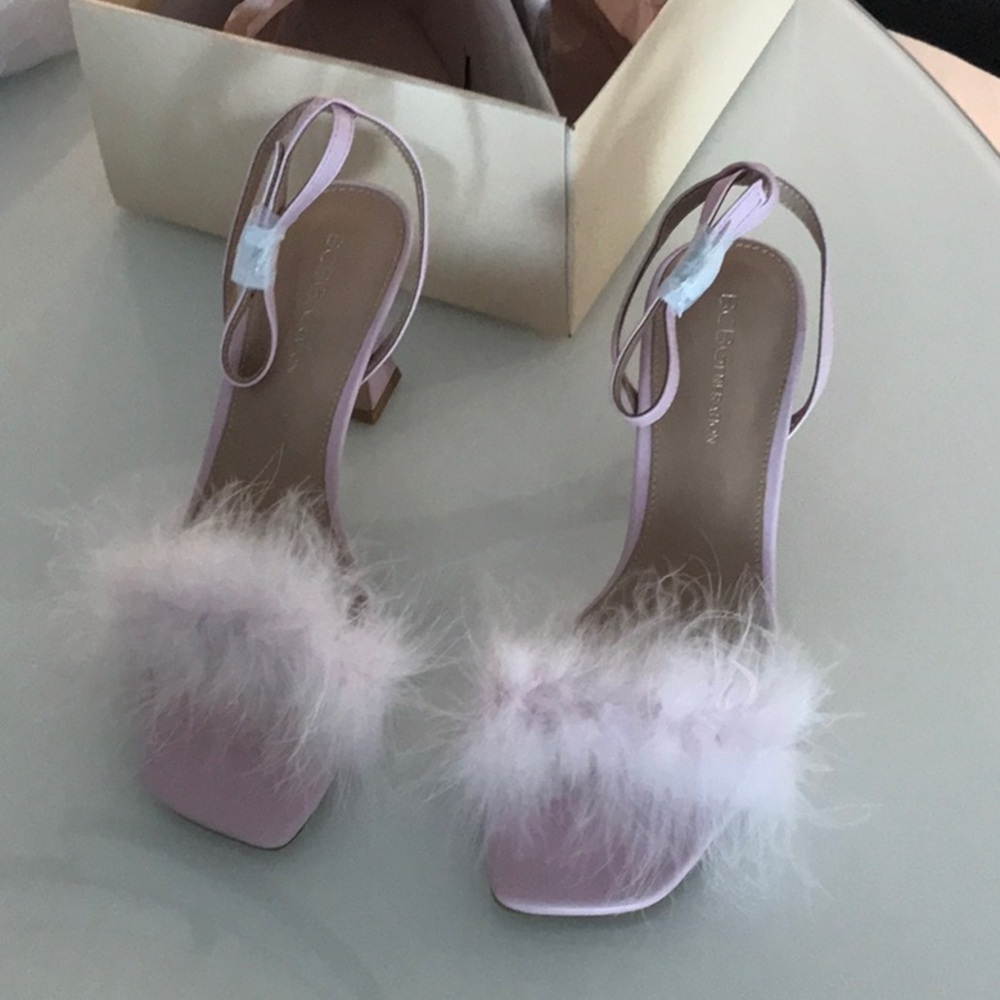 BCBG Paris Pink Feathered Heels